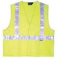 S17 Aware Wear ANSI Class 2 Hi-Viz Lime Woven Oxford Hook/ Loop Vest (Medium)